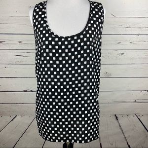 Pleione Blouse Large Polka Dot Sleeveless Shirt